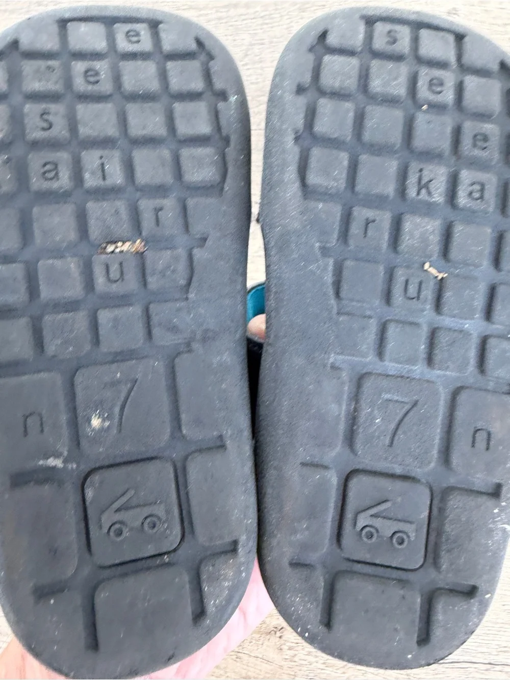 See Kai Run Black Kids' Hook-and-Loop Sandals with Teal Lining